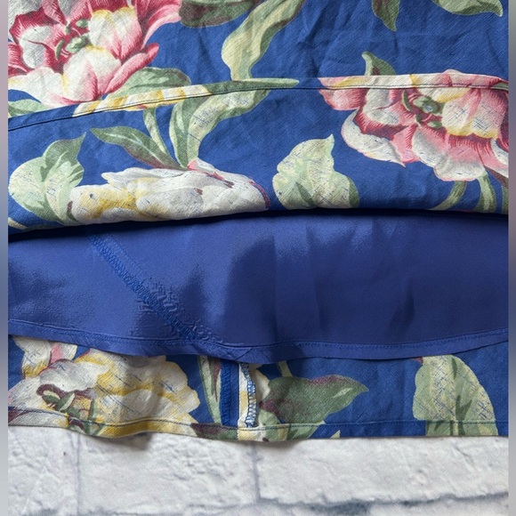 Ralph Lauren Blue Floral Sleeveless Maxi Dress. 100% Linen. Size 6. Quiet Luxury - Picture 14 of 14